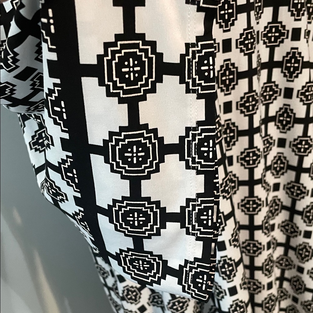 Ruby Rd. Elegant Black And White Geometric Dress - image 3